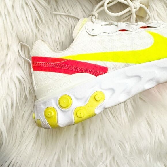 NIKE | Nike React Element 55 White Crimson Volt Neon Yellow Red/Orange | 10.5 - Picture 4 of 7